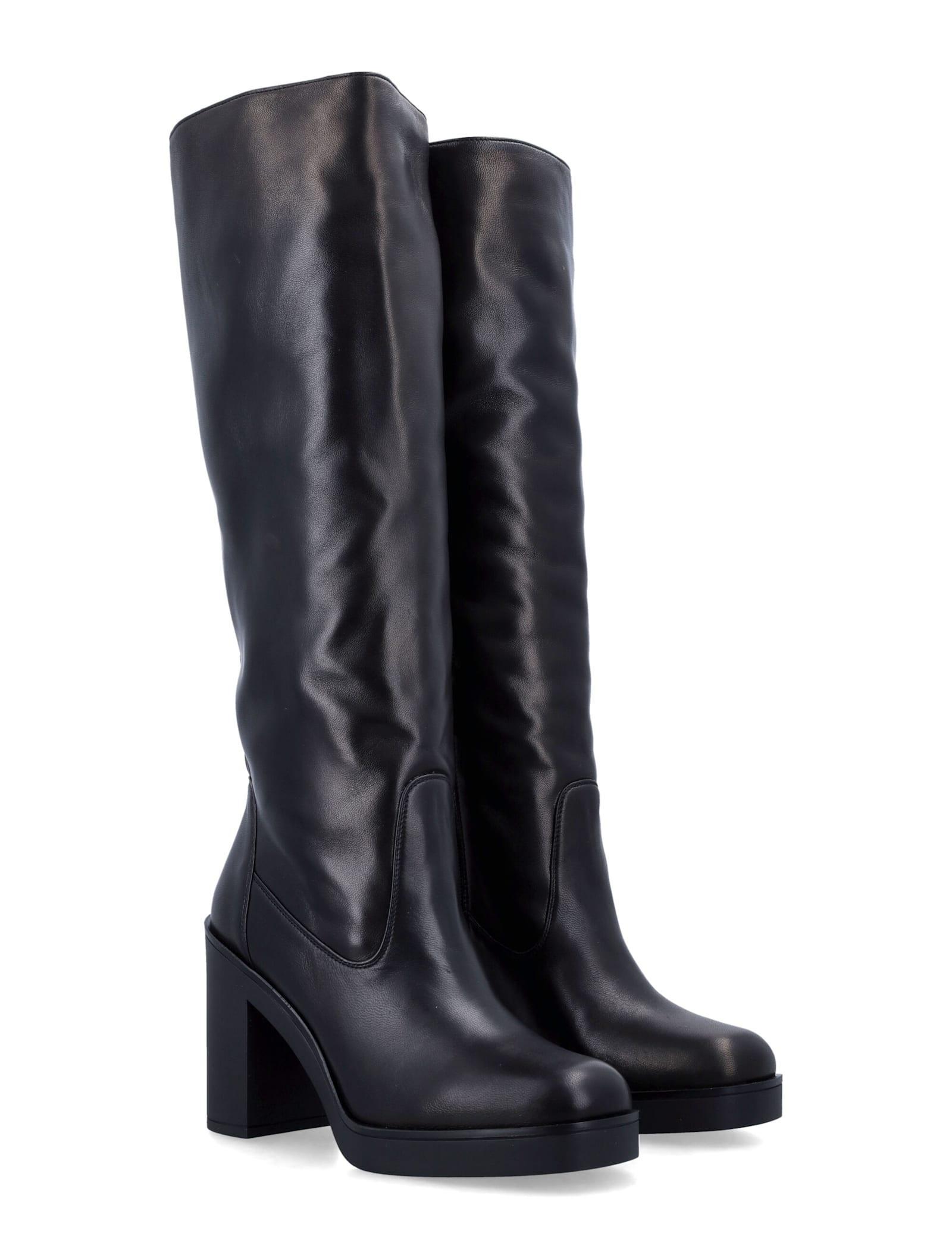 Bethenny Leather Platform Knee Boots Product Image