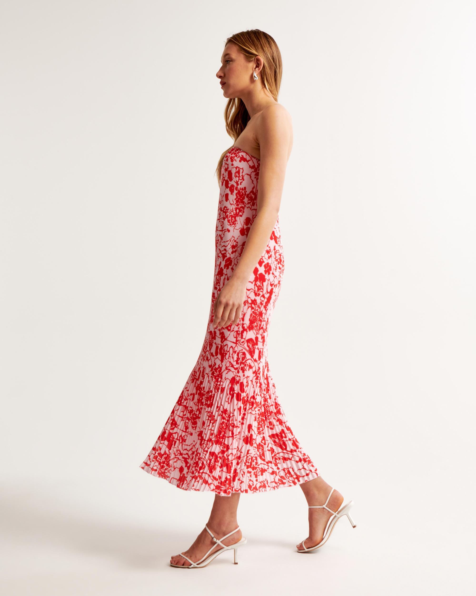 The A&F Giselle Pleat Release Midi Dress Product Image