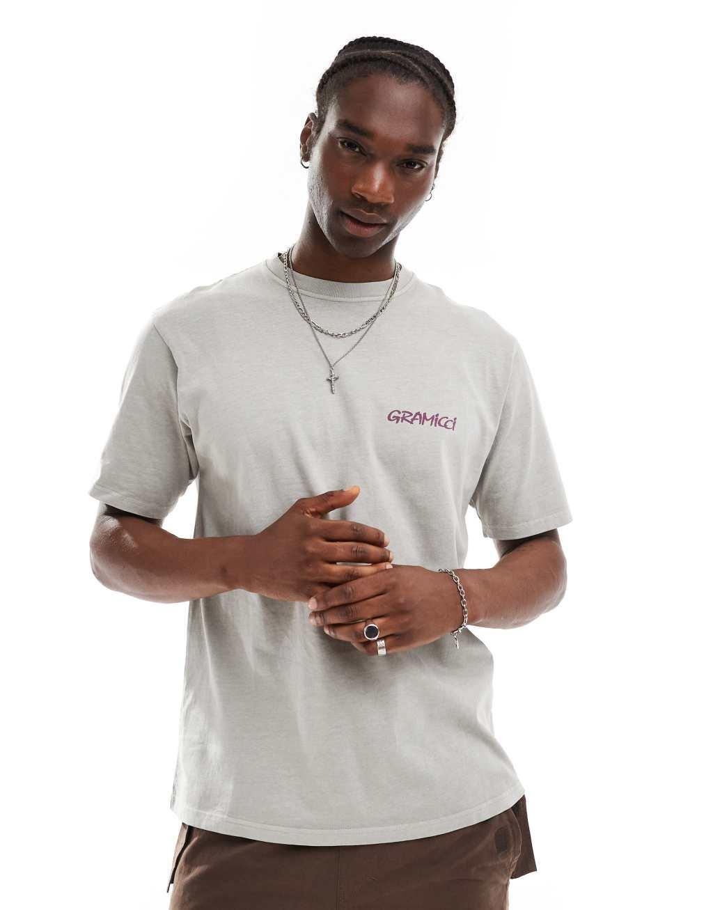 Gramicci liberty graphic T-shirt in pigment state  Product Image