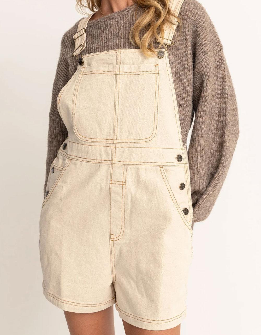 RHYTHM Tides Womens Shortalls - NATURAL Product Image