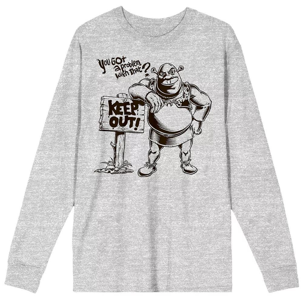 Men's Shrek You Got A Problem Graphic Tee, Size: Medium, Gray Product Image
