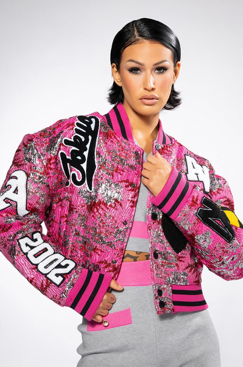 JACQUARD VARSITY BOMBER Product Image