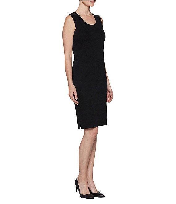 Ming Wang Sleeveless Scoop Neck Side Slit Tank Bodycon Dress Product Image