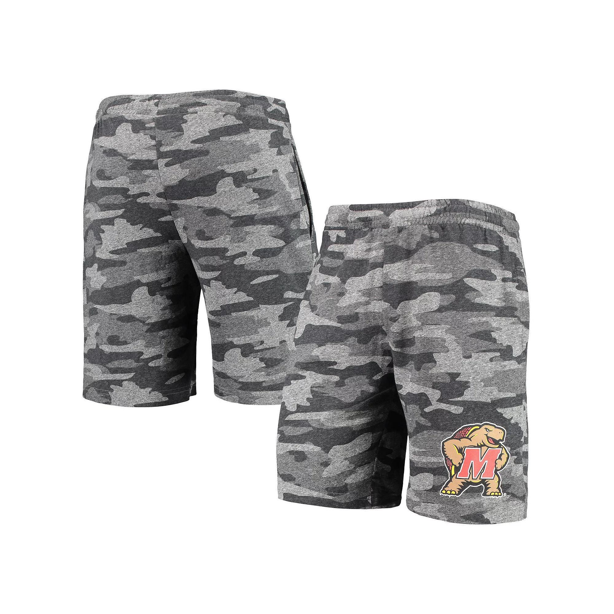 Men's Concepts Sport Charcoal/Gray Maryland Terrapins Camo Backup Terry Jam Lounge Shorts, Size: XL Product Image