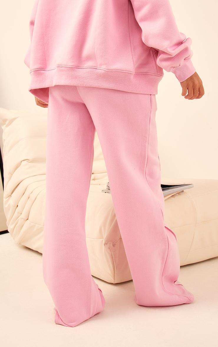Light Pink Oversized Wide Leg Seam Detail Sweatpants Product Image