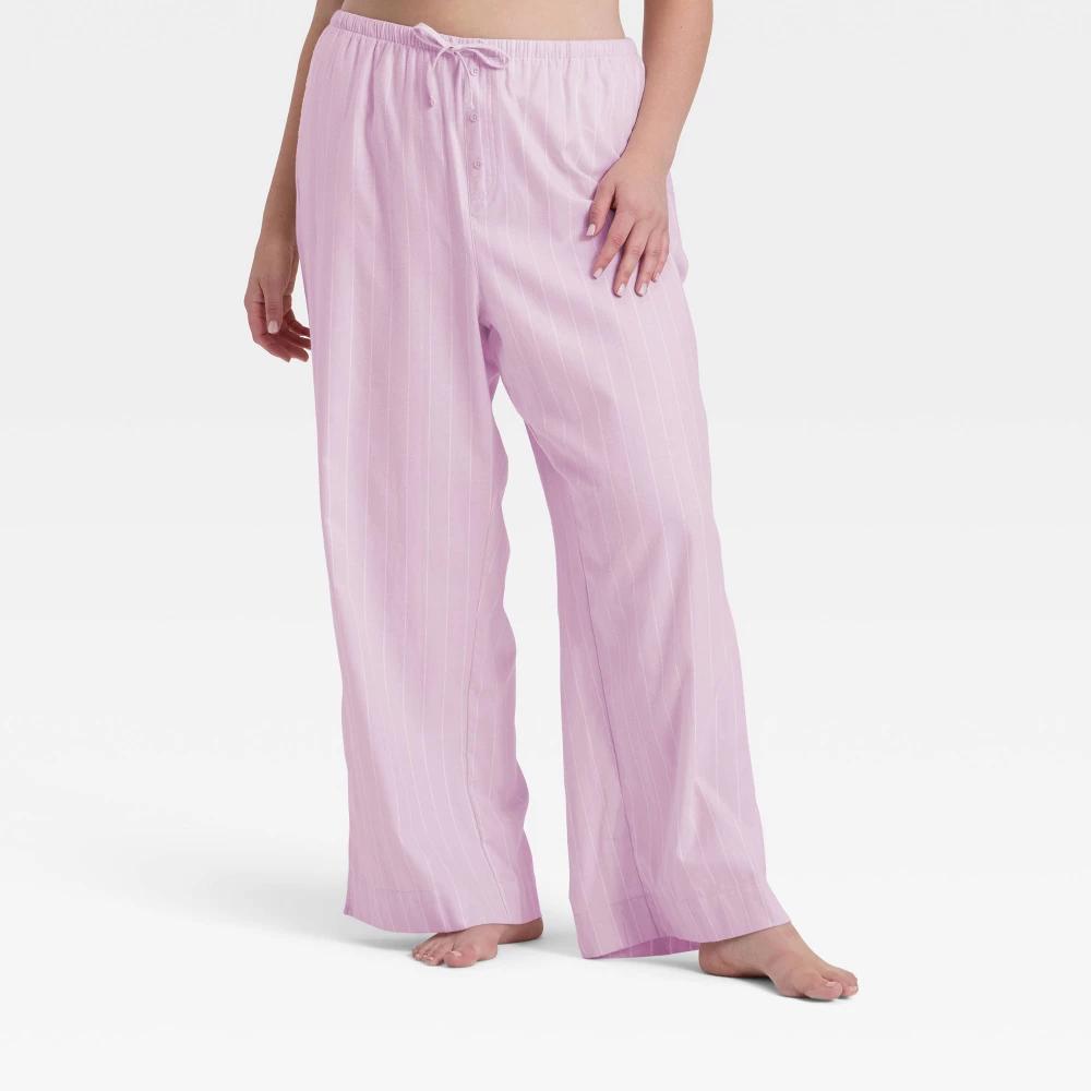Women's Flannel Wide Leg Pajama Pants - Wild Fable™ Product Image