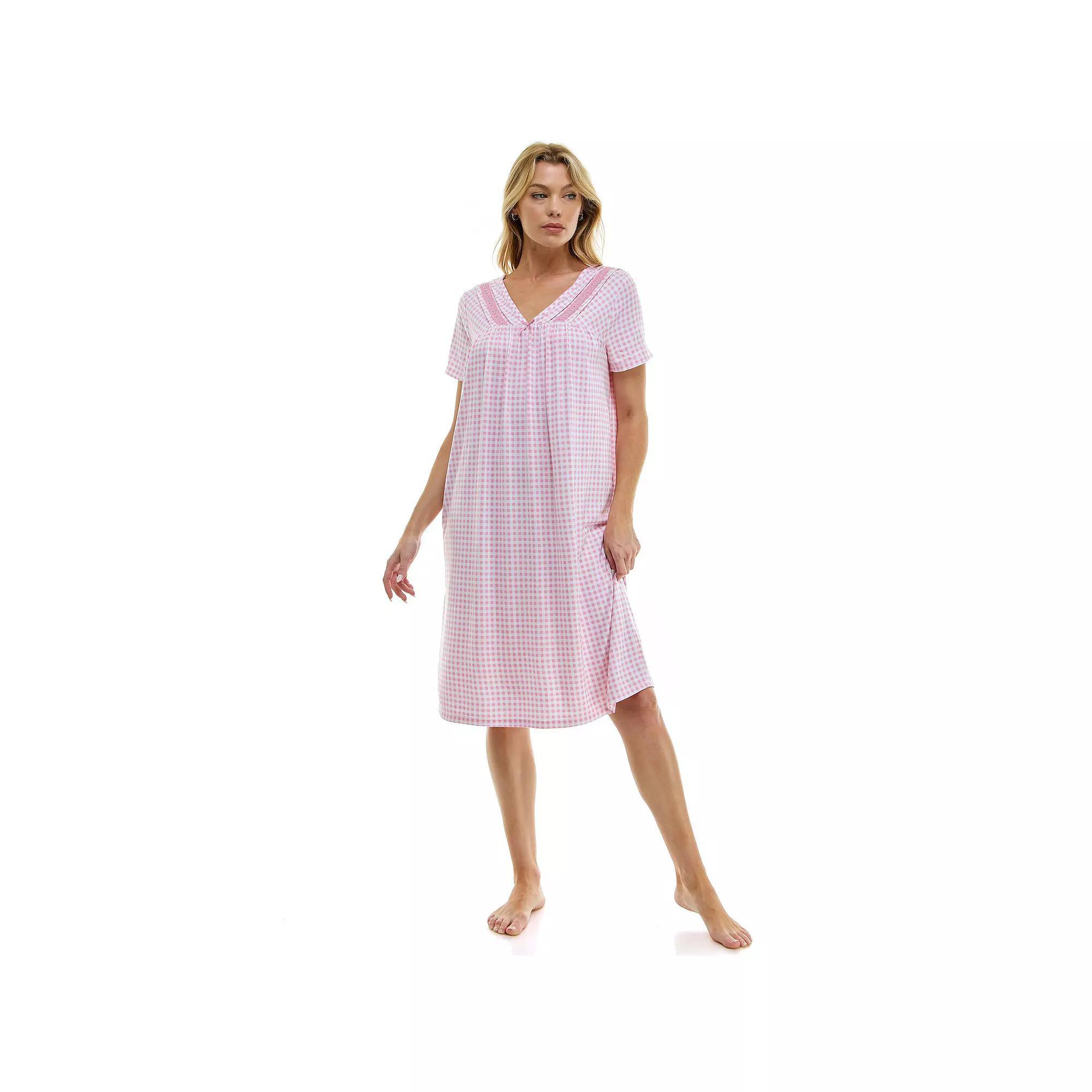 Women's Croft & Barrow® Wonderluxe Sleep Shirt, Size: Small, French Plaid Product Image