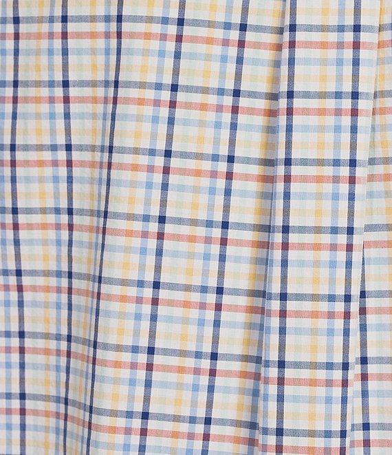 Roundtree & Yorke Short Sleeve Small Plaid Poplin Sport Shirt Product Image
