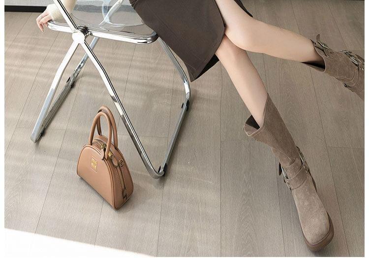 High Waist Plain Mini Pencil Skirt Product Image