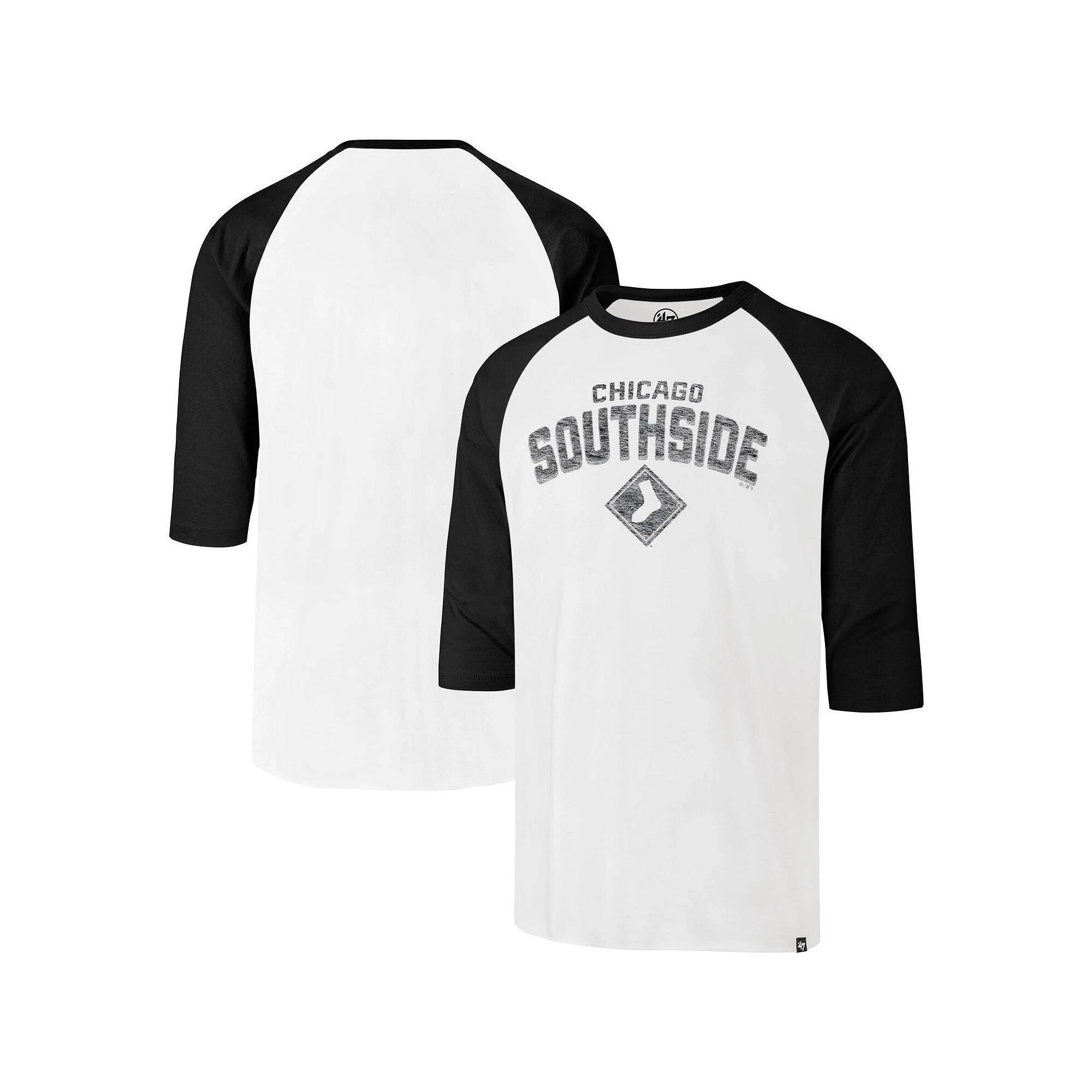 Men's '47 Cream Chicago White Sox City Connect Crescent Franklin Raglan Three-Quarter Sleeve T-Shirt, Size: 3XL, Beige Product Image