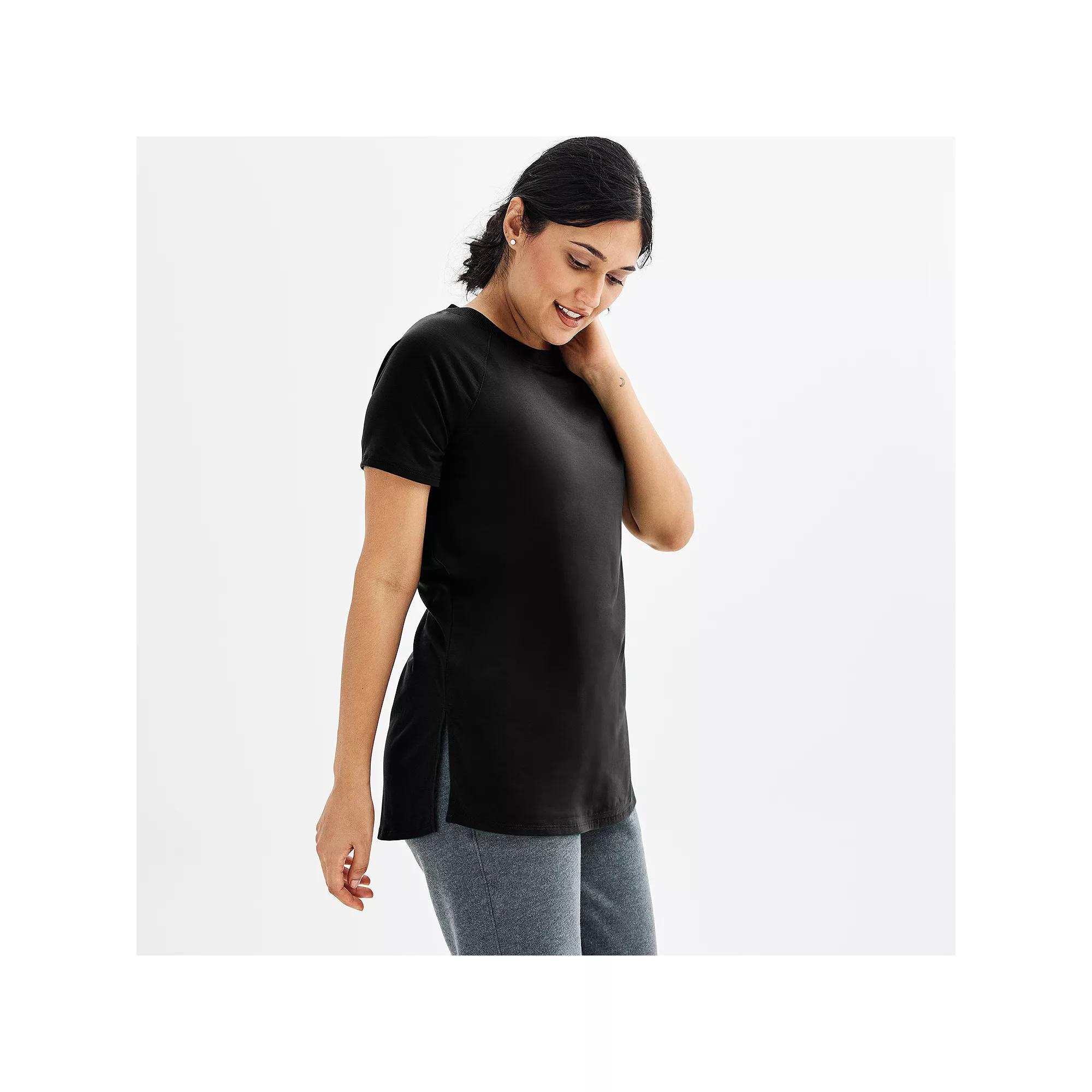 Women's Tek Gear® Short Sleeve Tunic Tee, Size: XL, Mineral Black Product Image