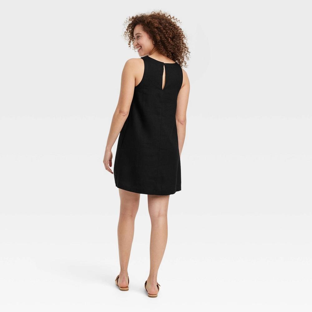 Women's Linen Mini Shift Dress - A New Day™ Product Image