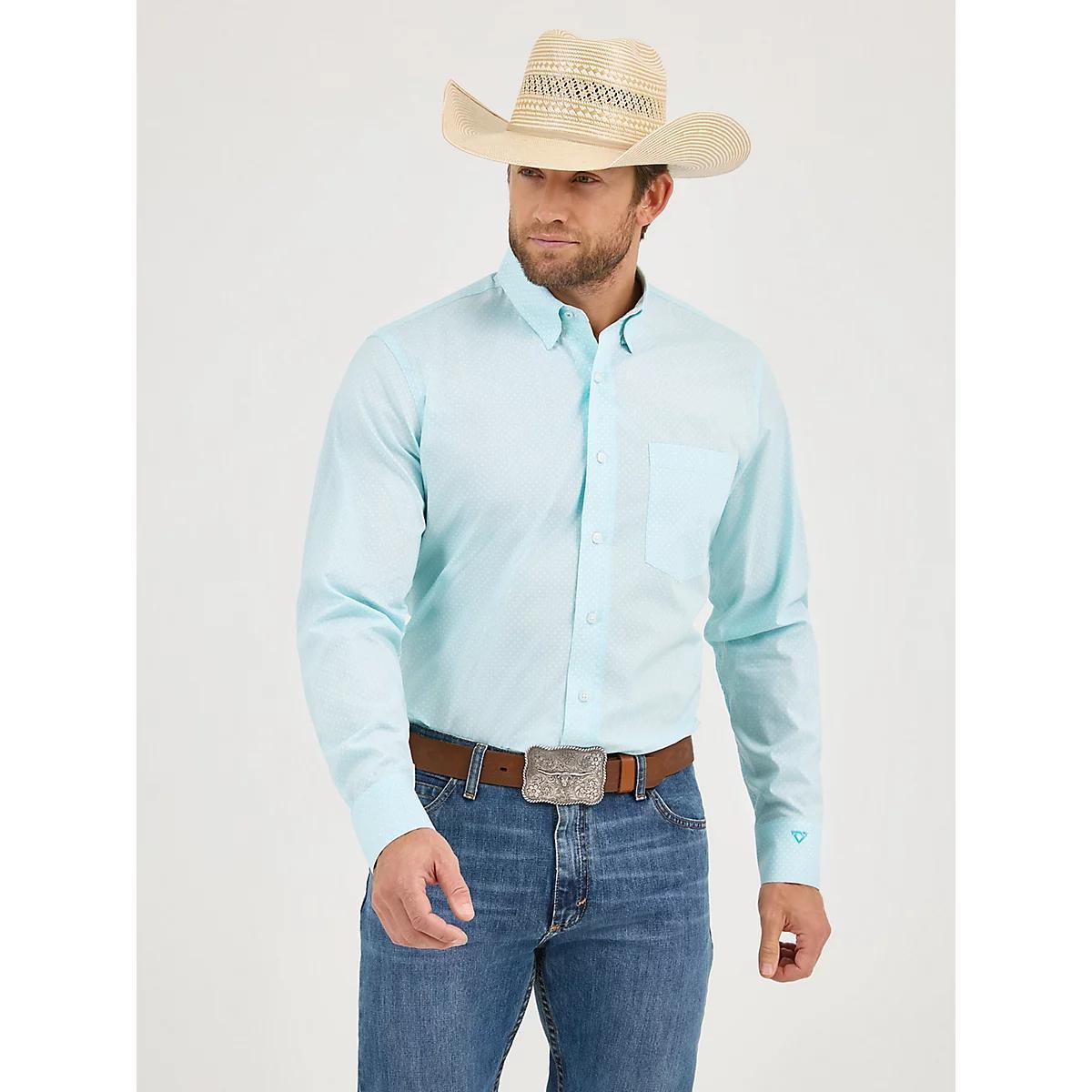 Men's Cody Johnson One Pocket Button Down Shirt in Gray Contrast Product Image