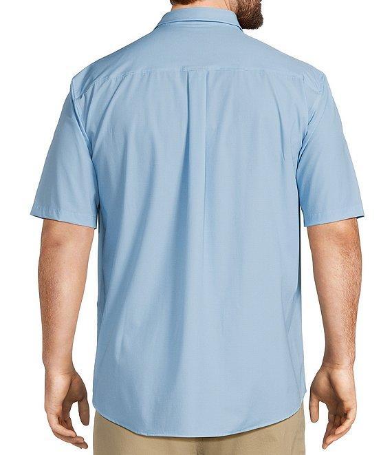 Johnnie-O Big & Tall Spielman Solid Stretch Knit Short Sleeve Woven Shirt Product Image