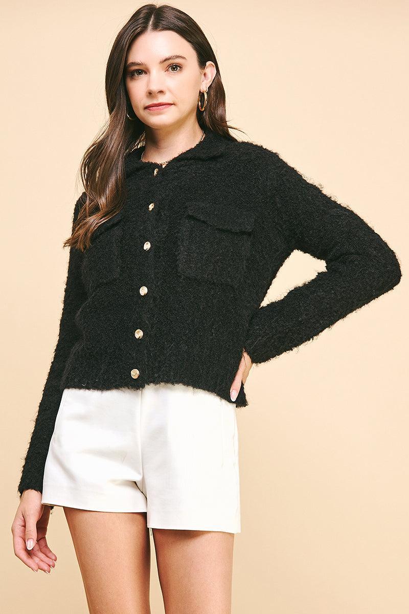 Button Down Sweater Jacket Product Image