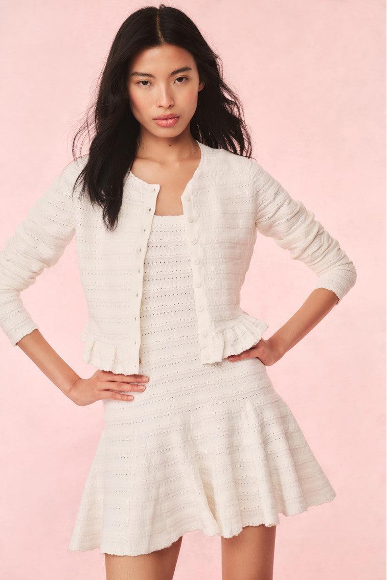 Rogan Pointelle Knit Cardigan Product Image
