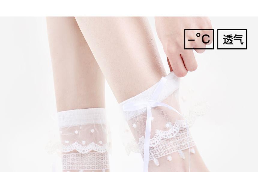 Lace Trim Crew Socks Set Product Image