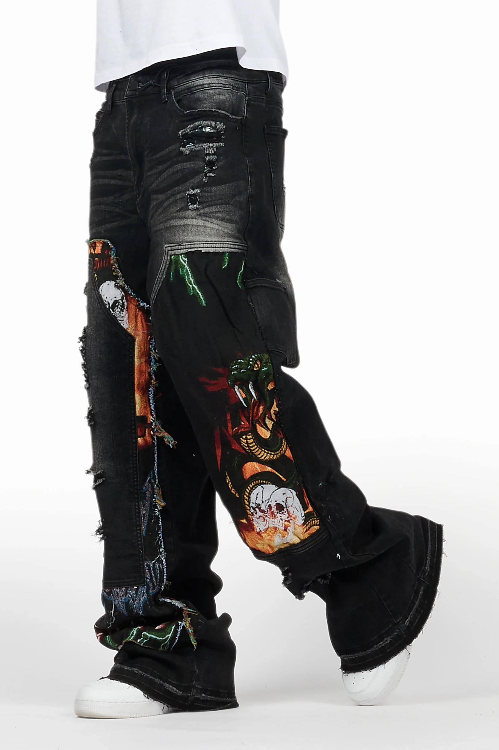 Yanis Black Baggy Fit Jean Male Product Image