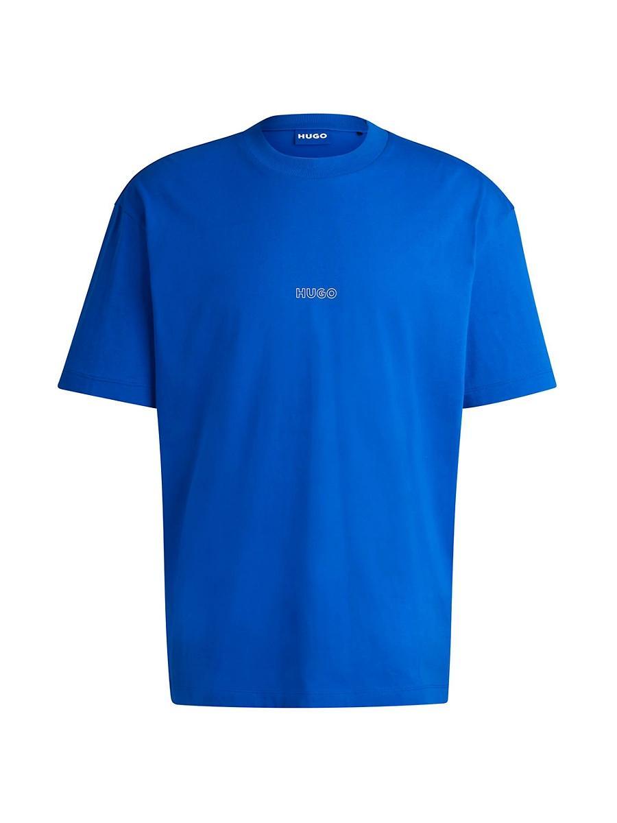 Mens Cotton-Jersey T-Shirt with Outline Logos Product Image
