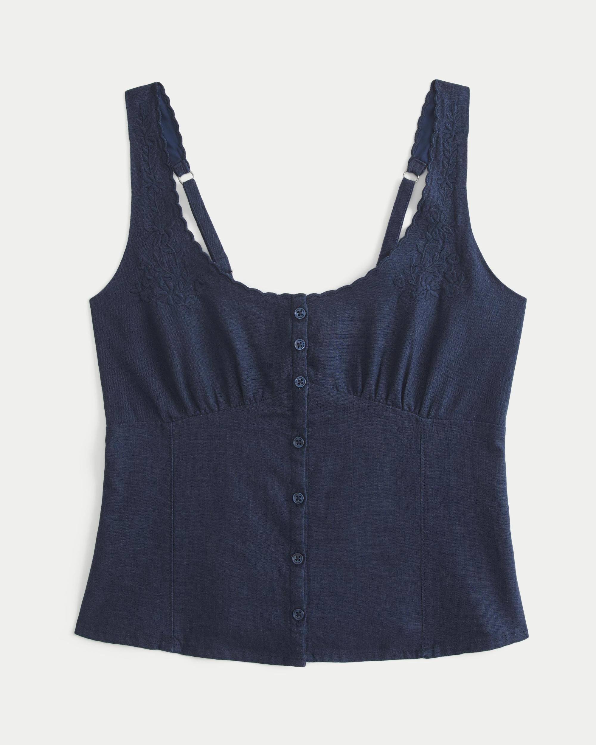 Linen Blend Button-Through Top Product Image