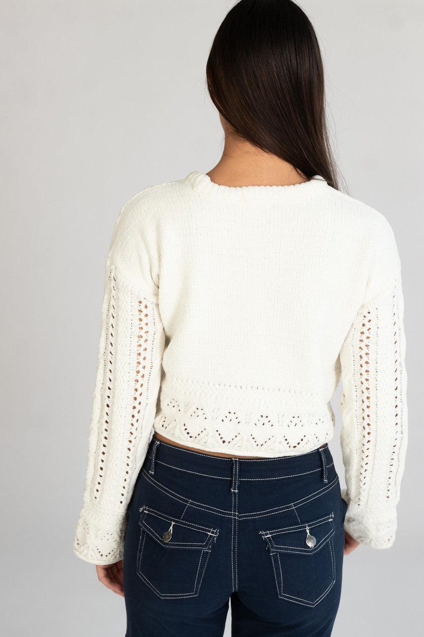 Egret Mixed Stitch Sweater Product Image