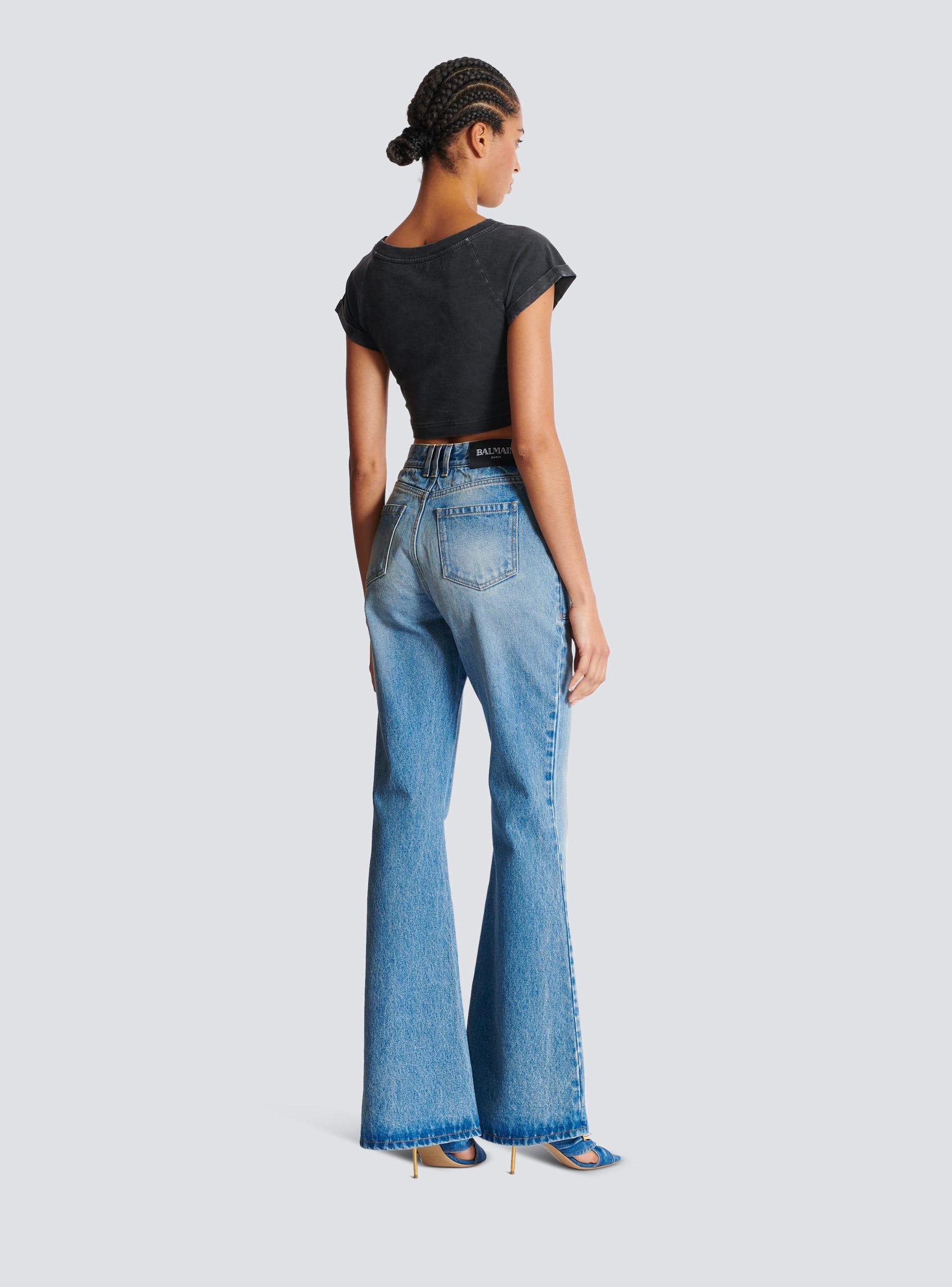 High-waisted flared denim jeans Product Image