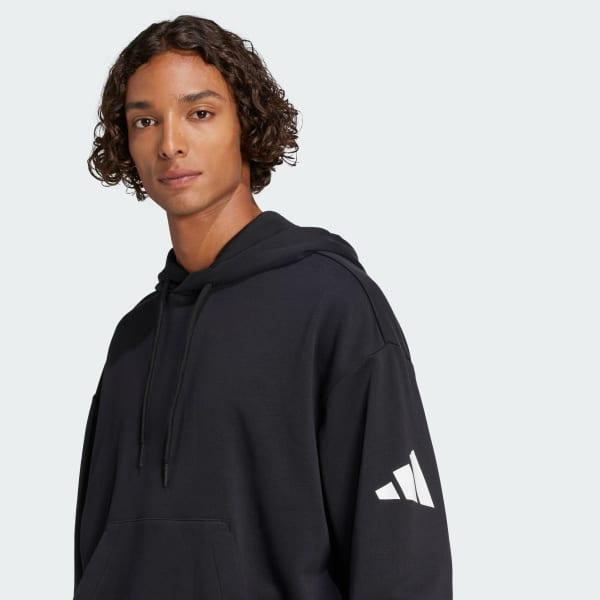 adidas Essentials Loose-Fit 3 Bar Logo French Terry Hoodie Medium Grey Heather L Mens Product Image