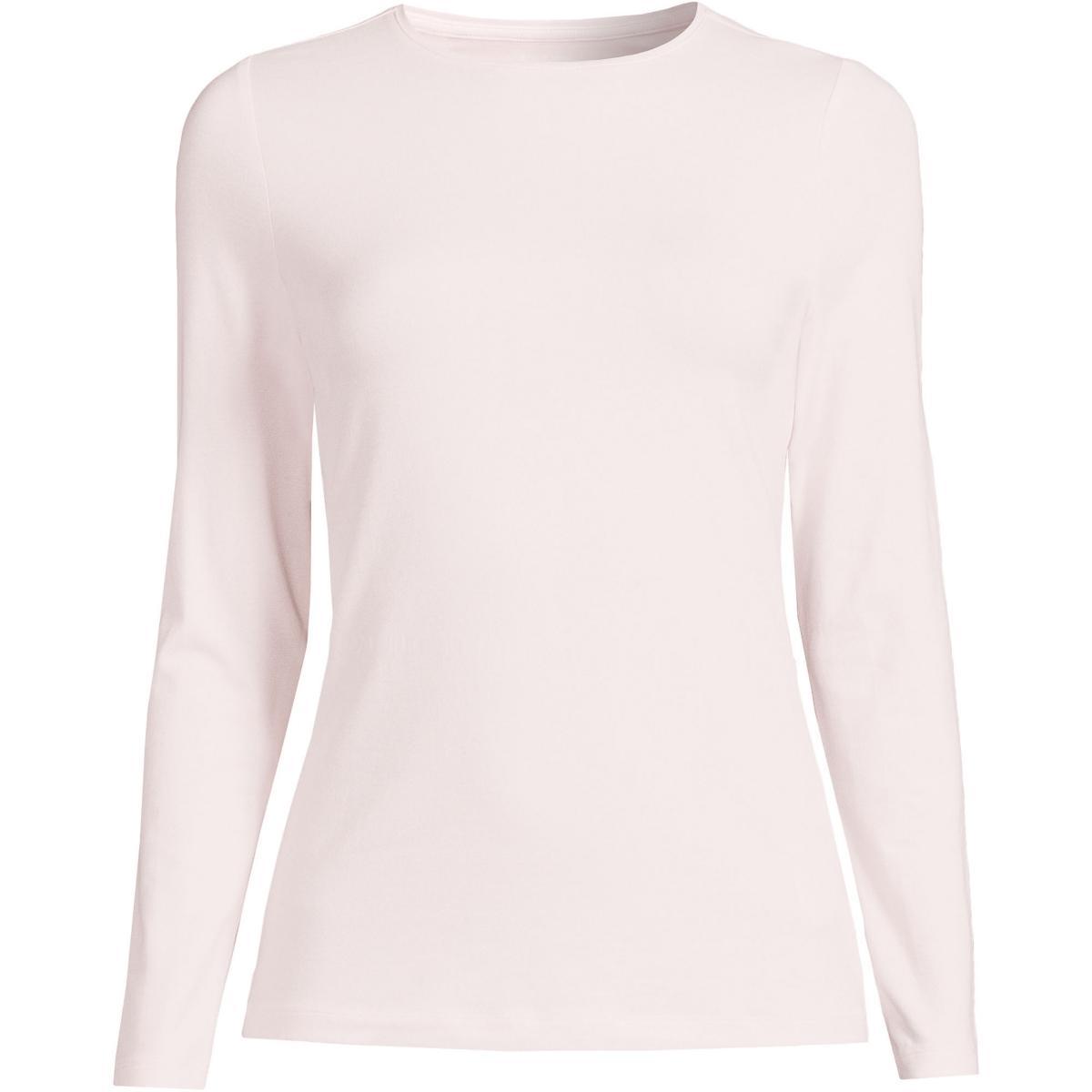 Plus Size Lands' End Long Sleeve Lightweight Jersey Crewneck Top, Women's, Size: 3XL, Light Cornflower Product Image
