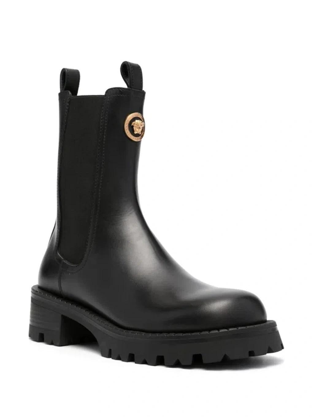 VERSACE Booties Ankle Boots -  - Leather - Black Product Image
