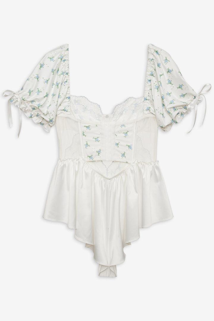 Budding Blossom Sleep Romper — Blue Product Image