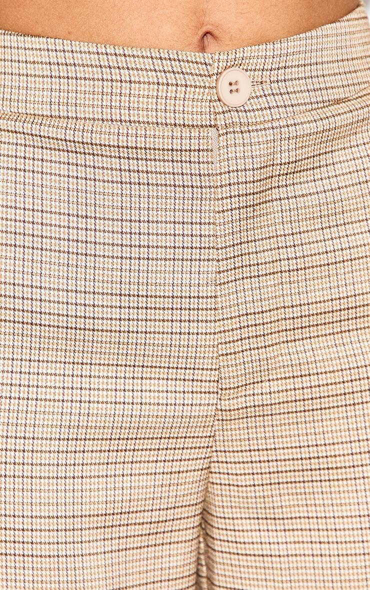 Petite Brown Checked Wide Leg Pants Product Image