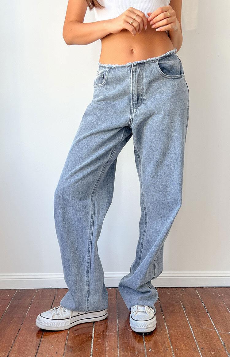 Austin Mid Rise Mid Wash Blue Denim Jeans Product Image