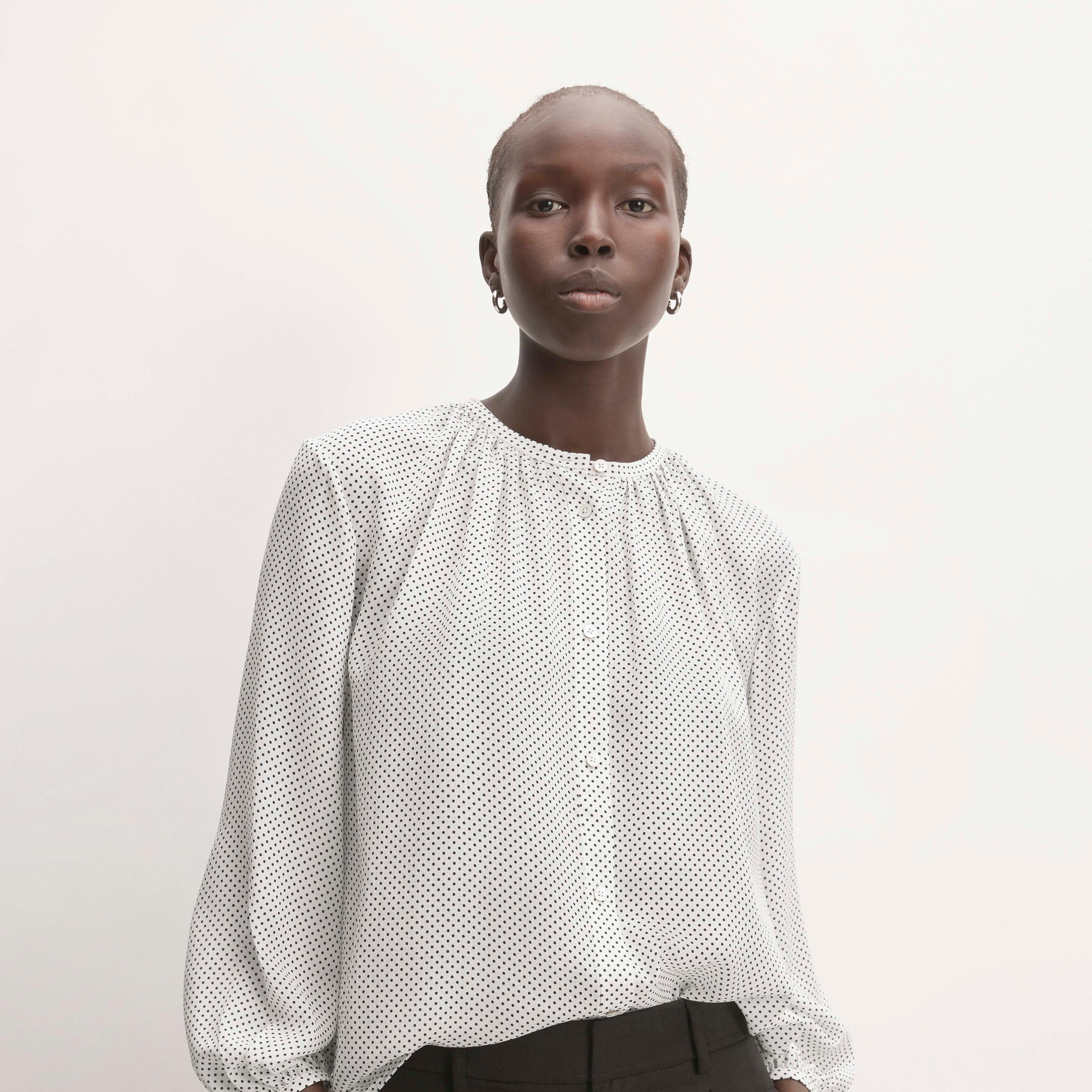 The Washable Clean Silk Shirred Blouse Product Image
