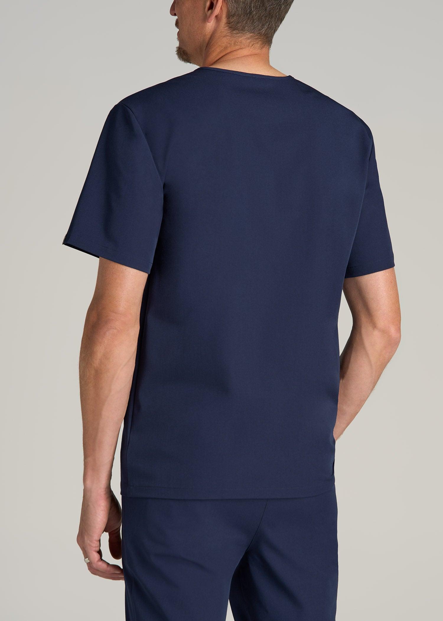 Short-Sleeve V-Neck Scrub Top for Tall Men in Patriot Blue Product Image