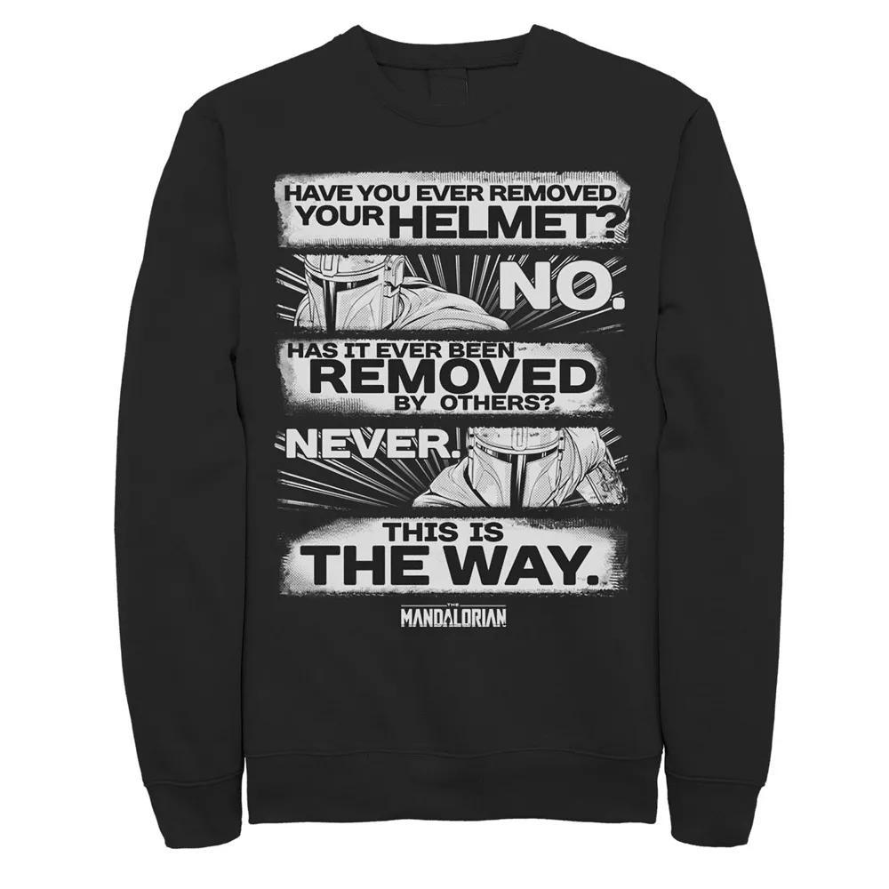 Men's Star Wars The Mandalorian Have You Ever Removed Your Helmet Sweatshirt, Size: Large, Black Product Image