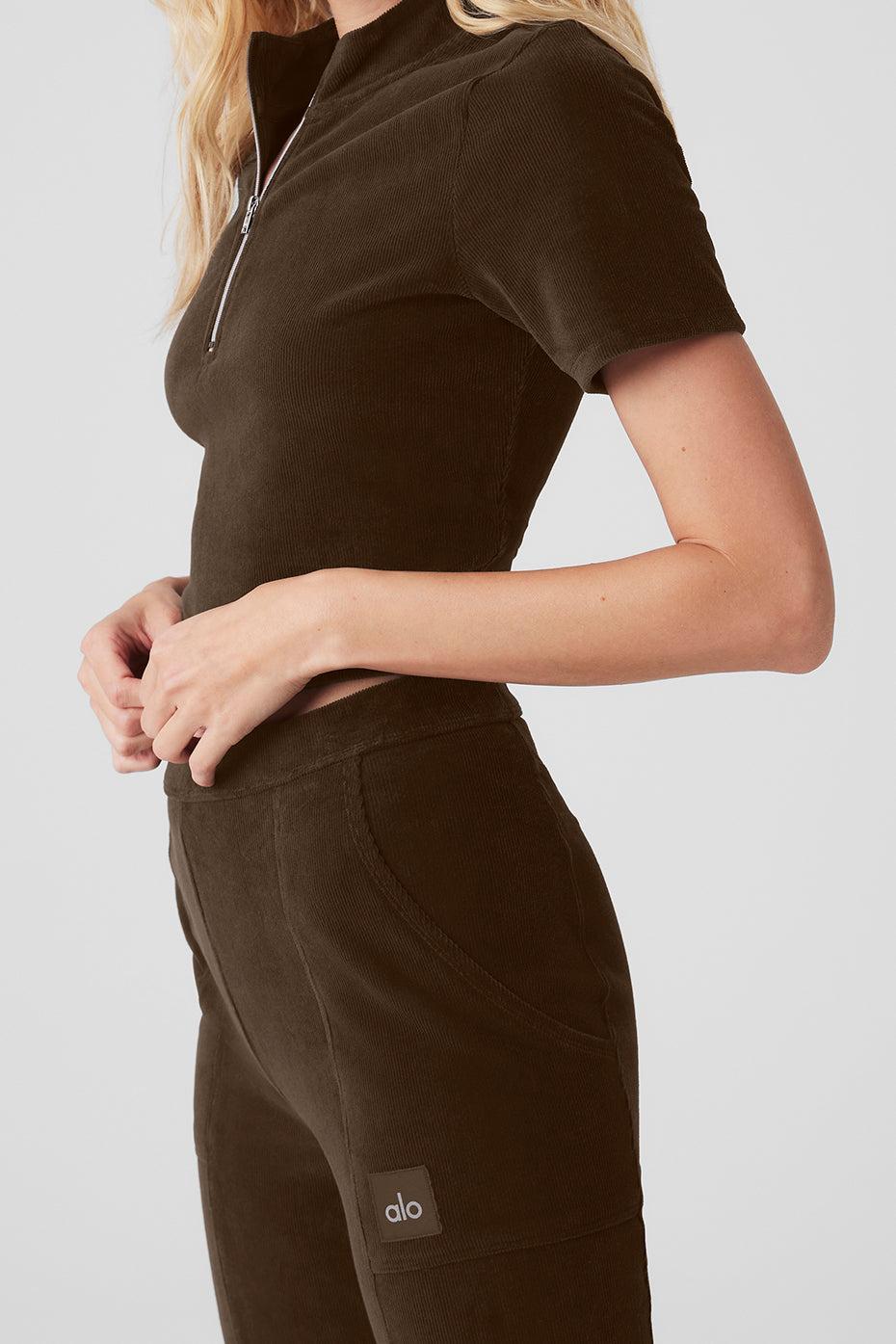 Micro Corduroy Winter Break Mock Neck - Espresso Product Image