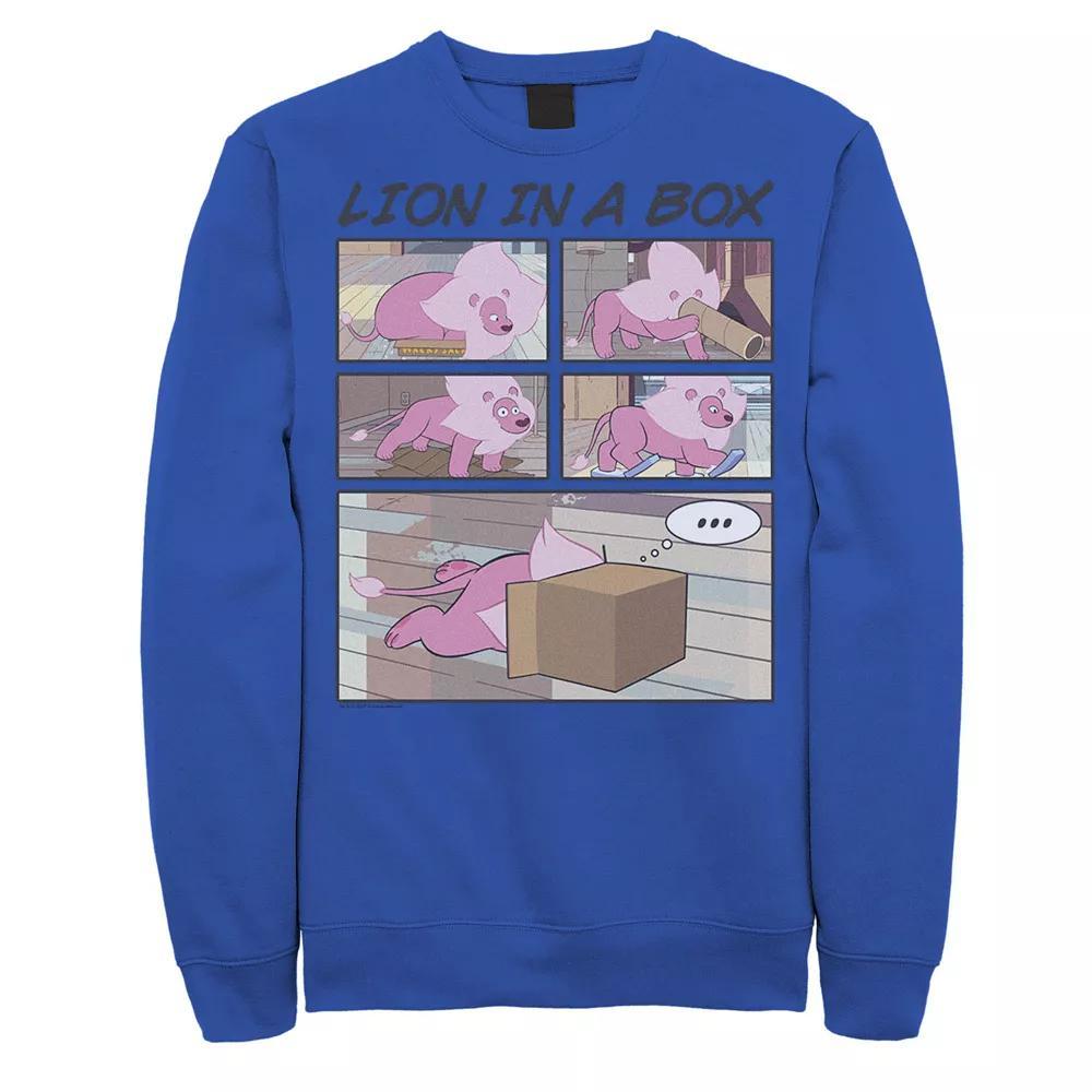 Men's Cartoon Network Stevens Universe Lion In A Box Comic Strip Fleece, Size: XXL, Royal Product Image