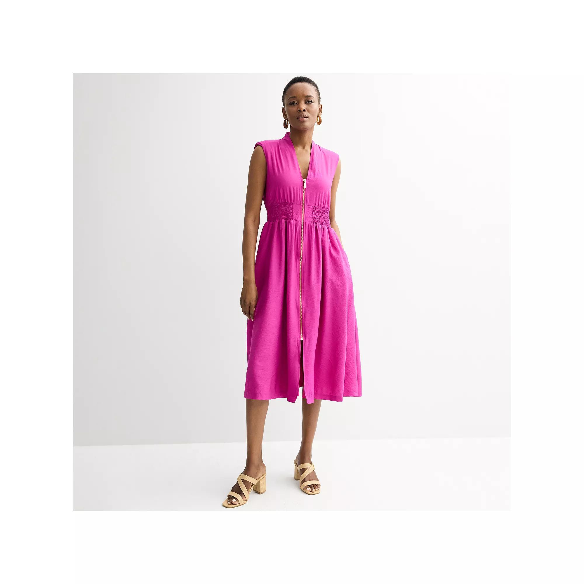Women's Nine West Zip Front Midi Dress, Size: Small, Orchid Landscape Product Image