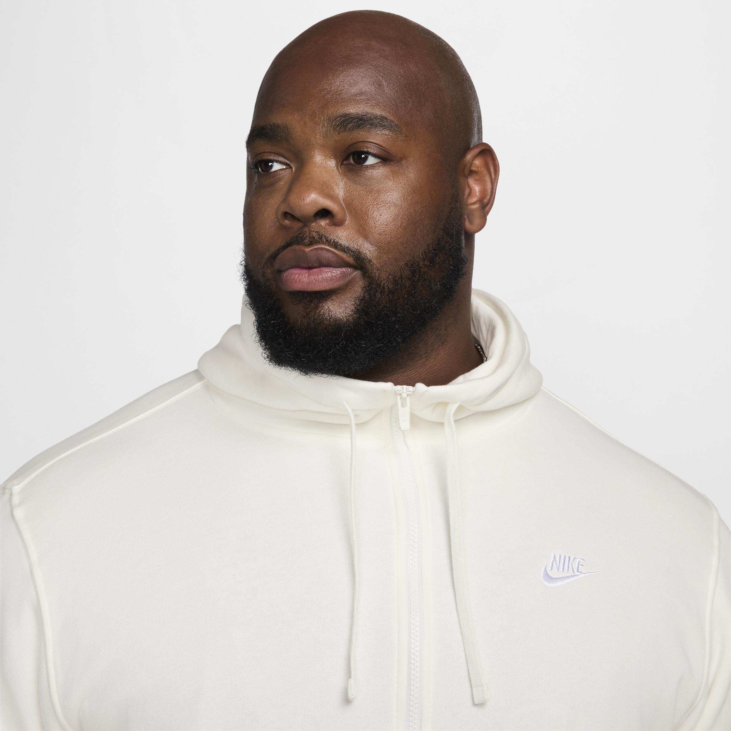 Mens Nike Sportswear Club Fleece Full-Zip Hoodie Black Navy White Product Image
