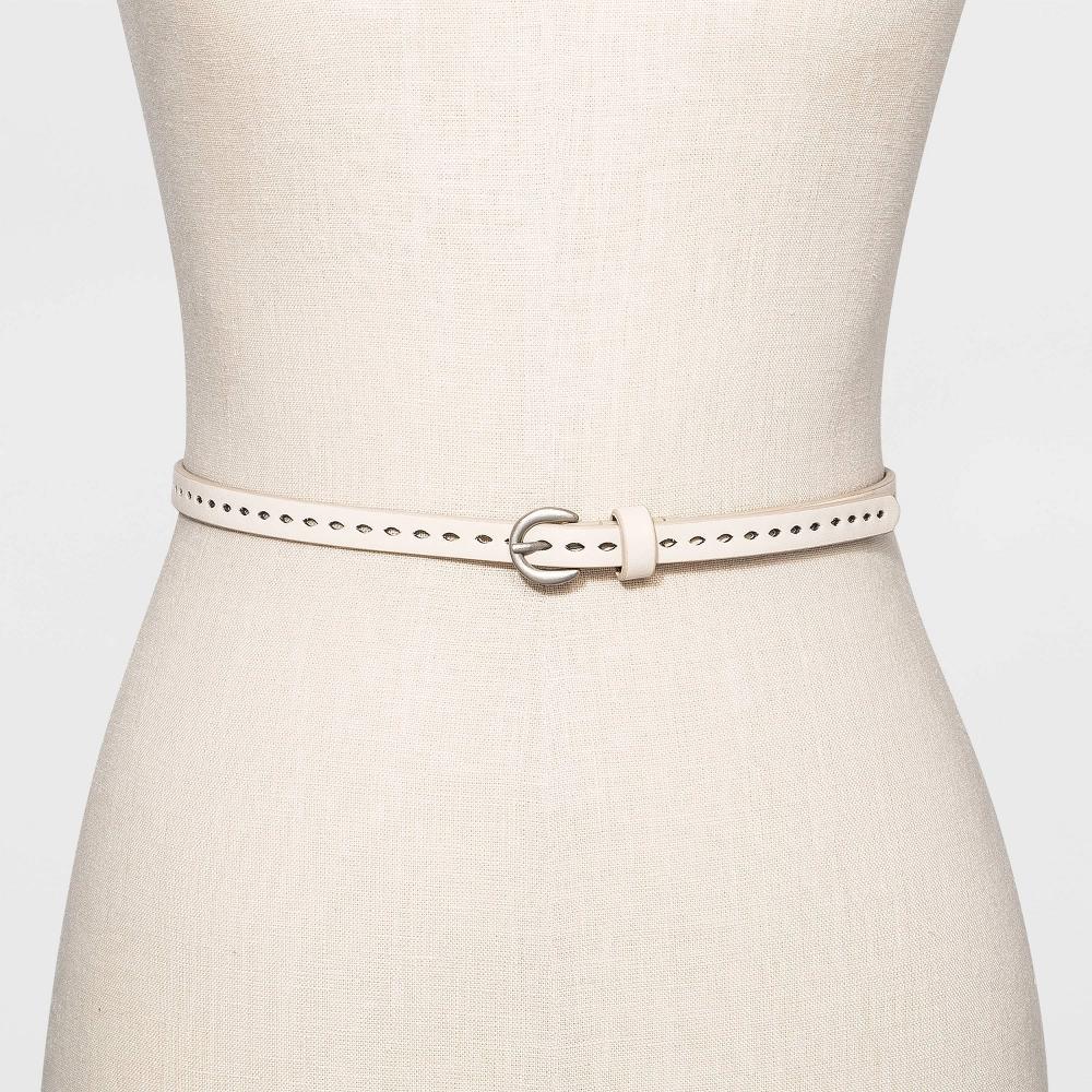 Women's 3pk Laser Cut Belt - Universal Thread™ BlackBrown M: Adjustable Strap, Solid Pattern, Skinny Style Product Image