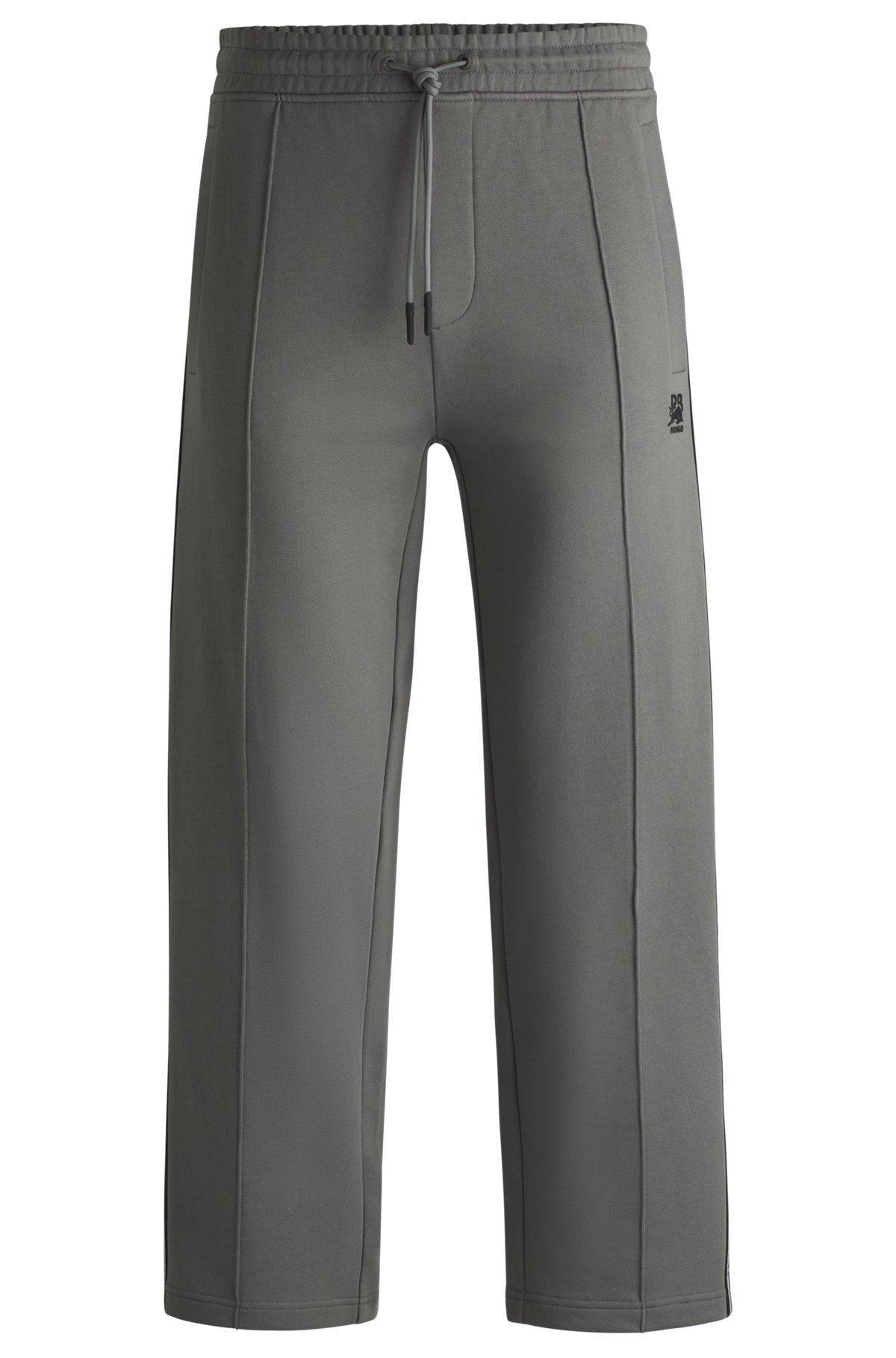 HUGO x RB cotton-terry tracksuit bottoms with logo tape Product Image