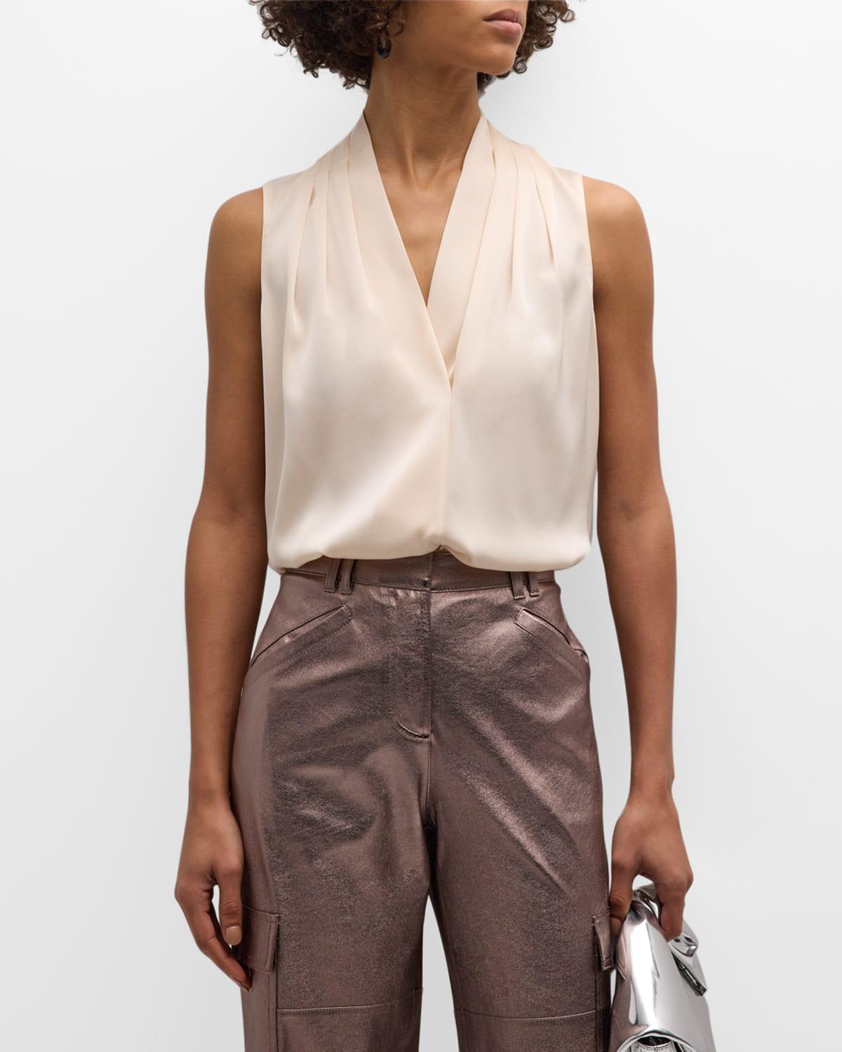 Womens Mila Sleeveless Silk-Blend Blouse Product Image