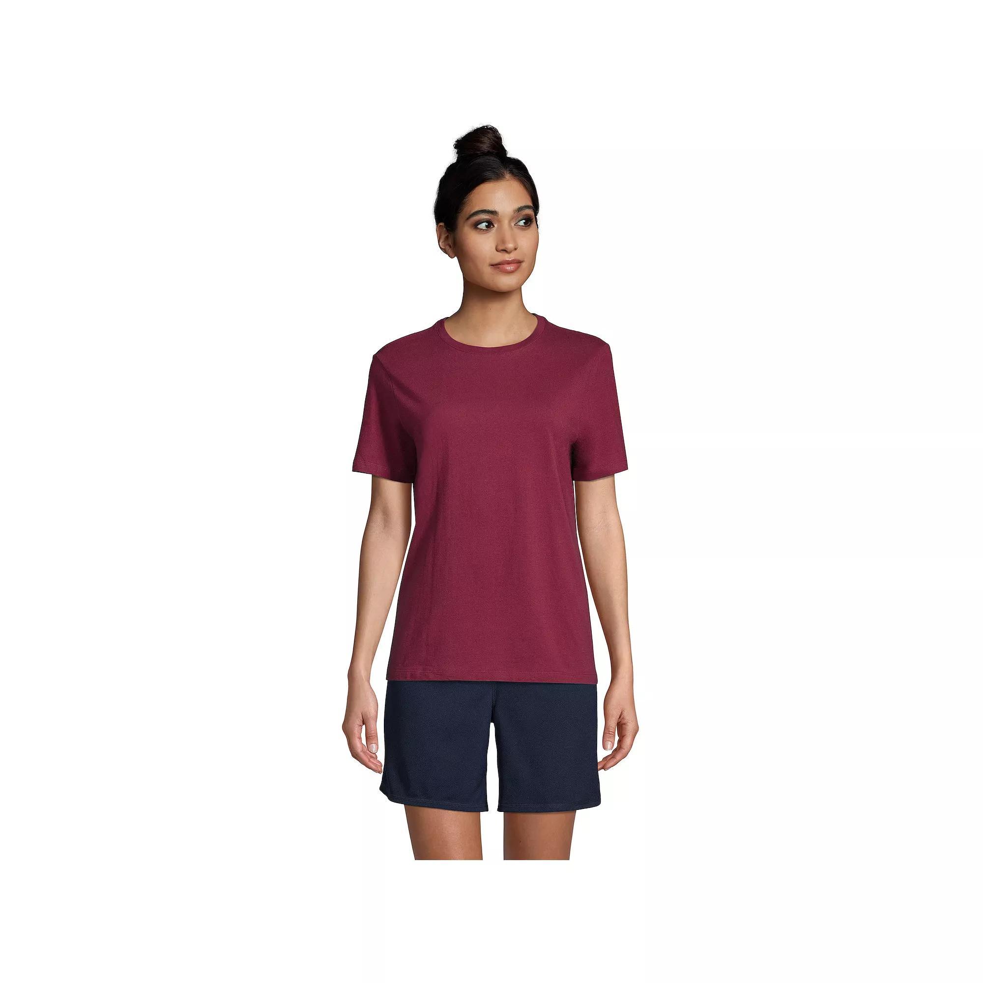 Women's Lands' End Short Sleeve Essential Tee, Size: Medium, White Product Image