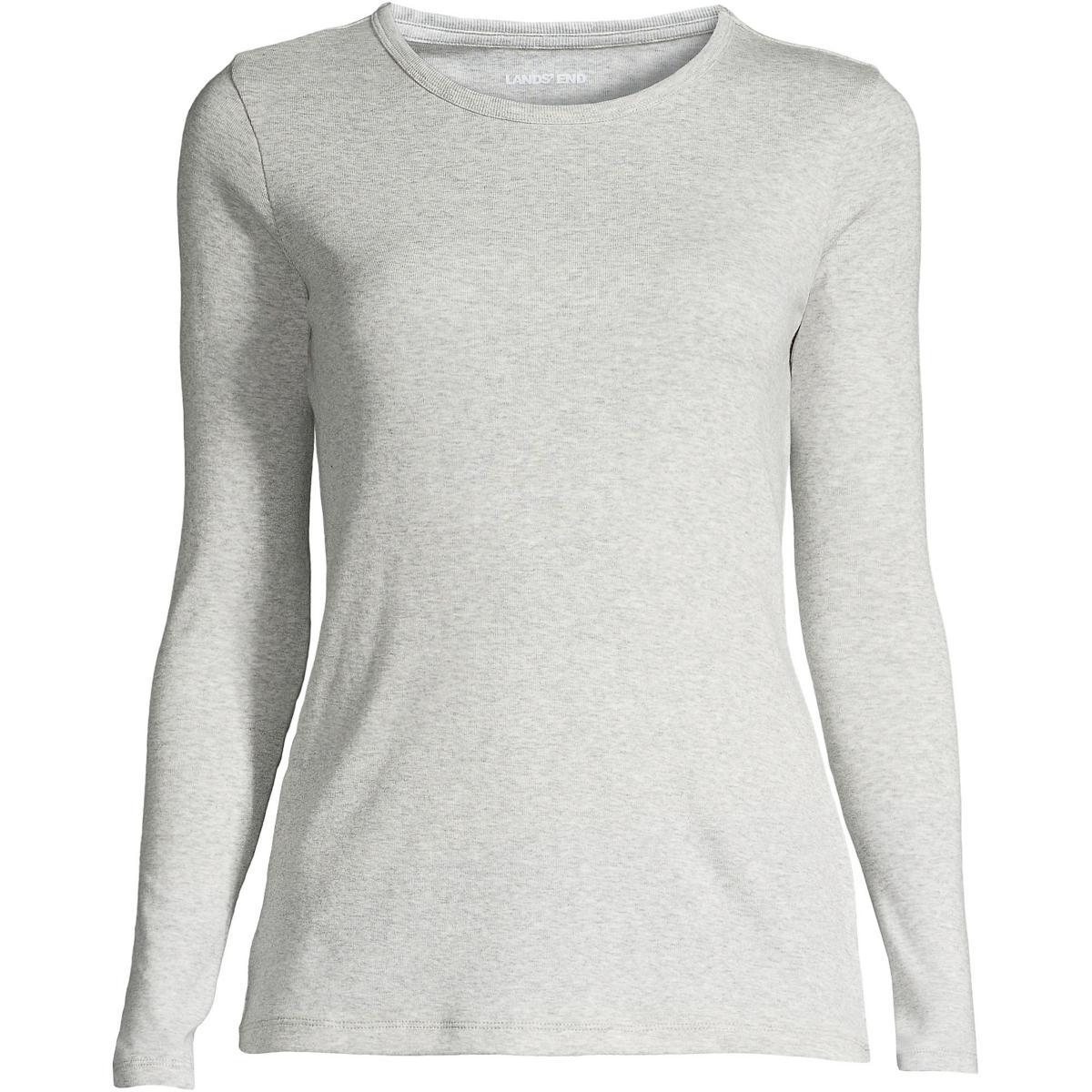 Womens Lands End Cotton Crewneck Long-Sleeve Tee Product Image