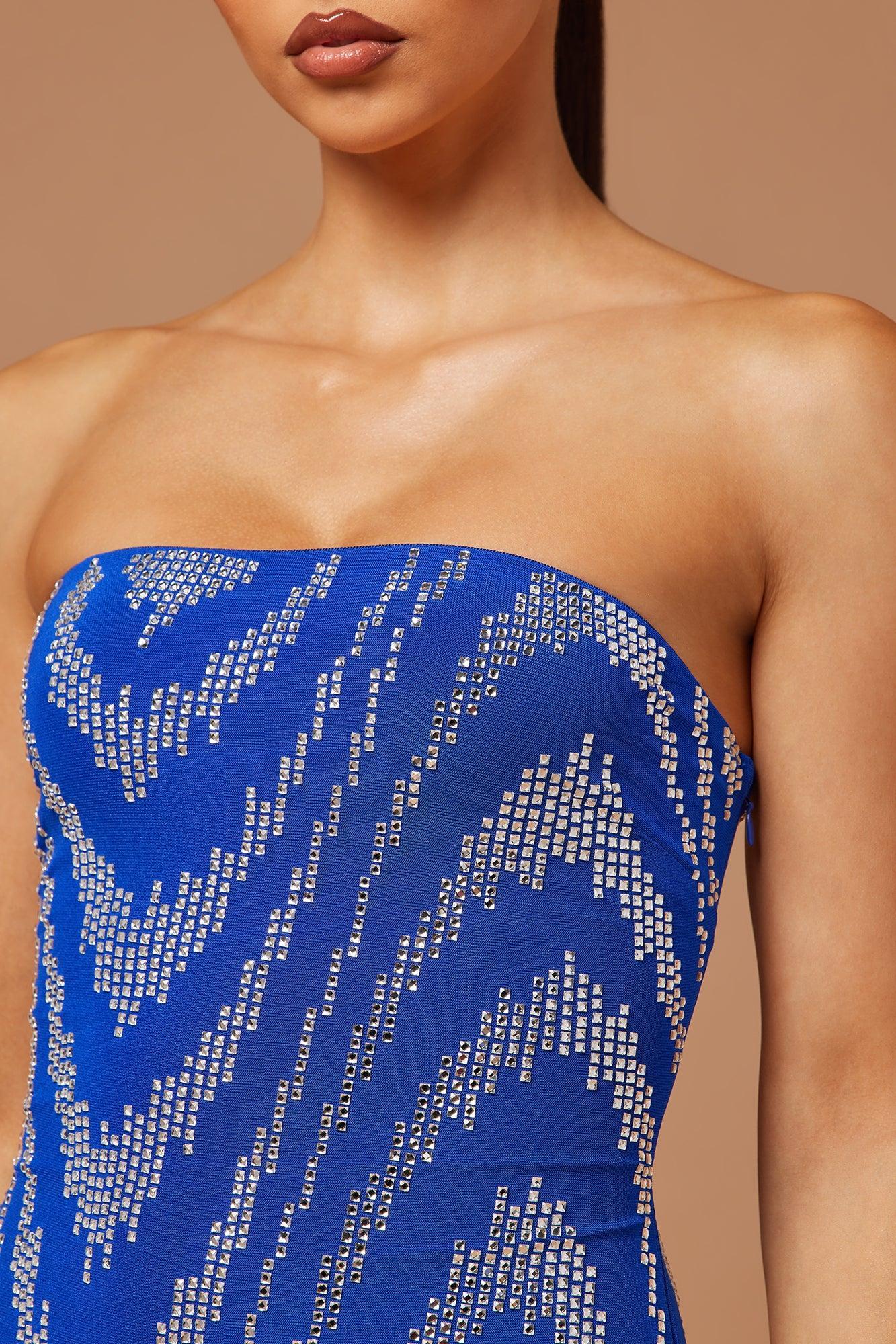 Esme Embellished Midi Dress - Royal Product Image
