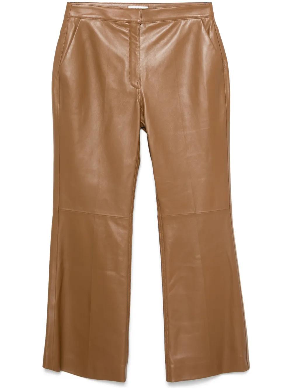 JIL SANDER Leather Trousers In Brown Product Image