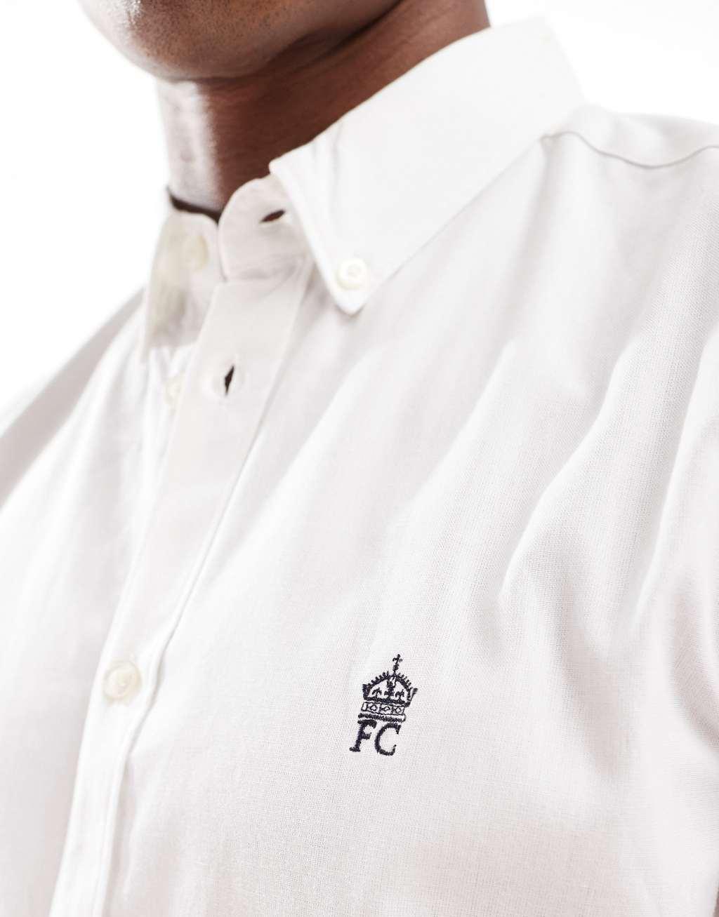 French Connection short sleeve oxford shirt in white Product Image