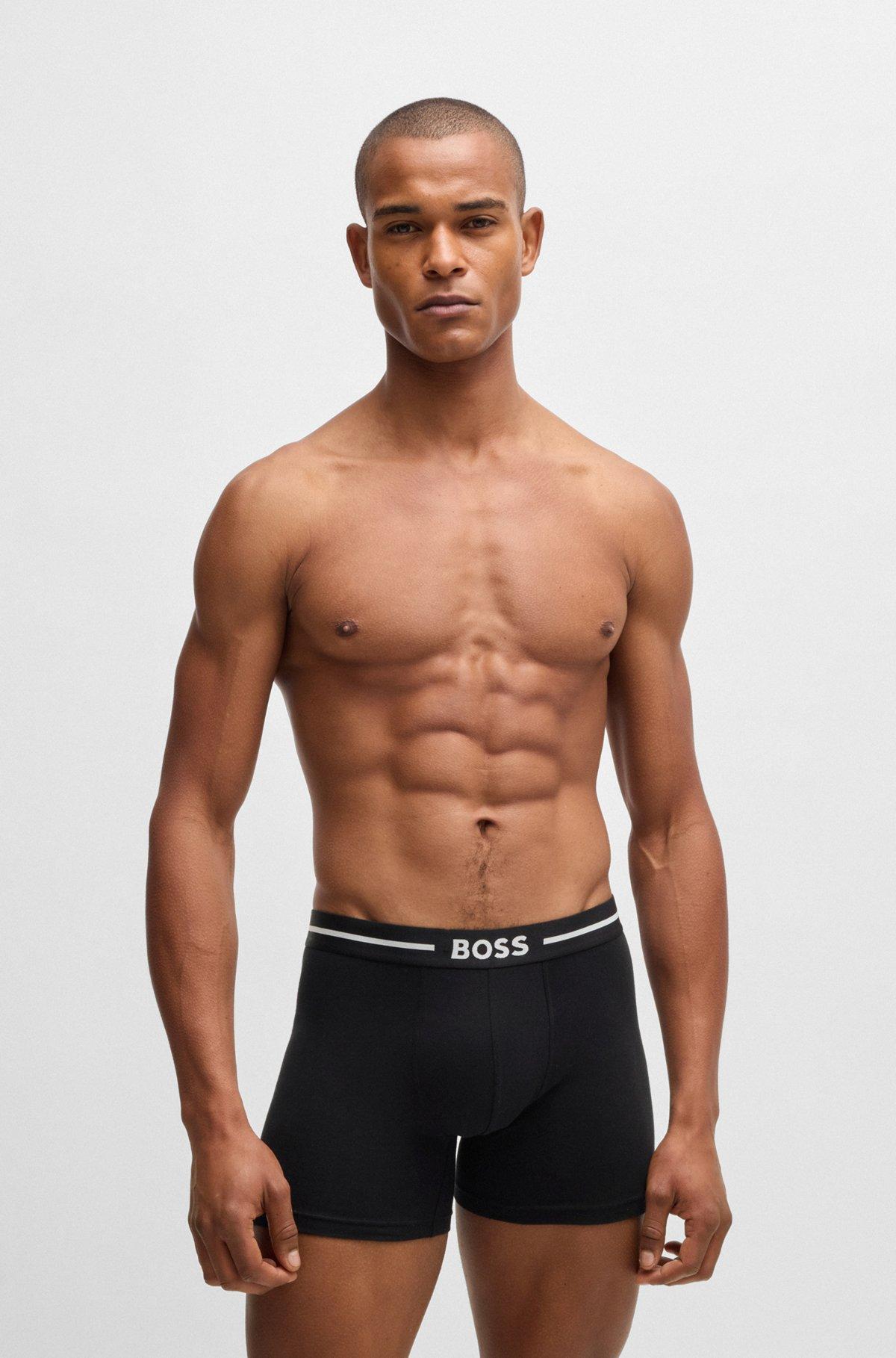 Three-pack of stretch-cotton boxer briefs with logo Product Image