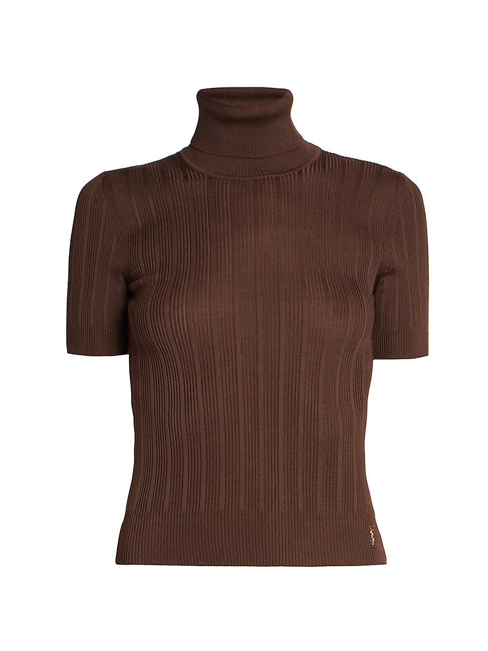 Womens Monogram Top In Ribbed Silk Product Image