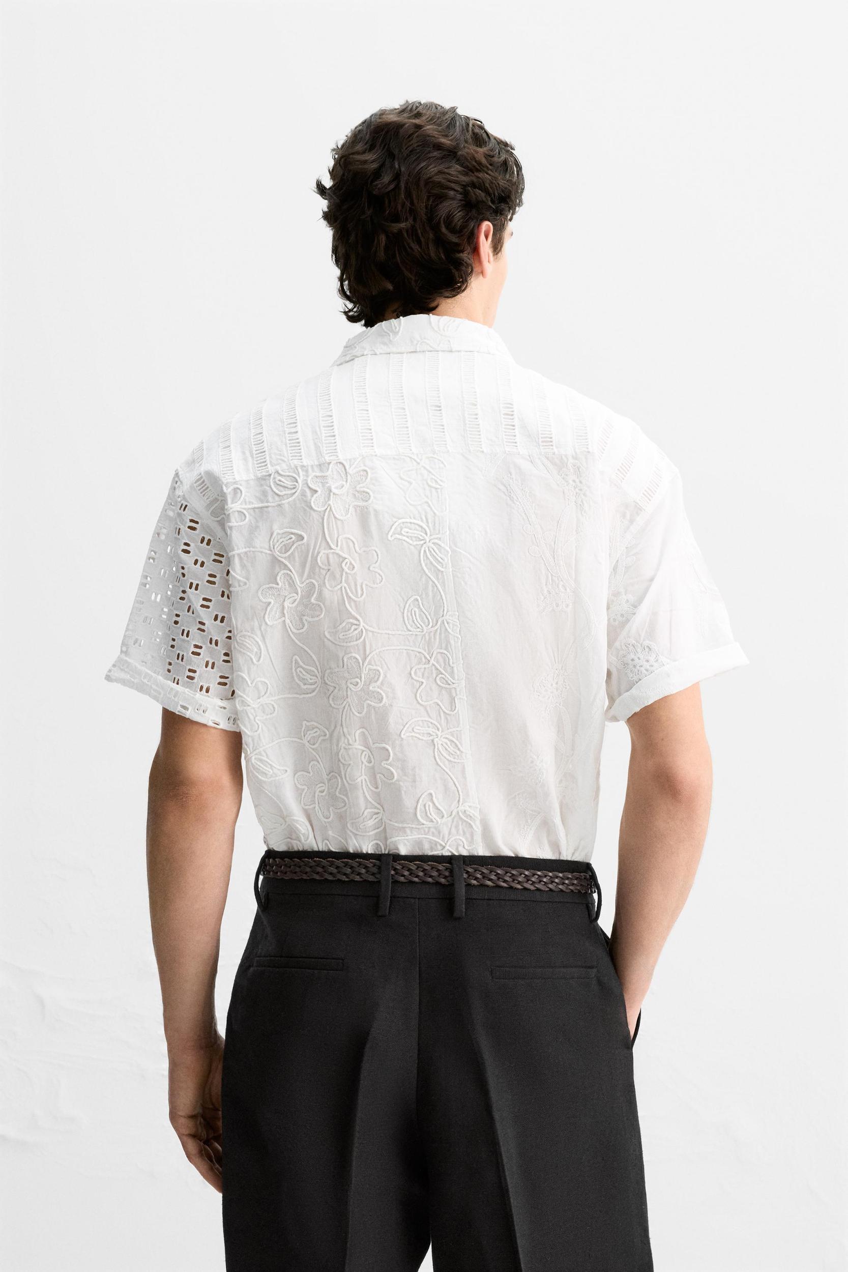 DIE-CUT EMBROIDERED PATCHWORK SHIRT Product Image